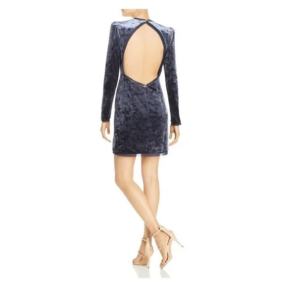 NWT RACHEL ZOE Womens Blue Long Sleeve Short Body Con Evening Dress - Picture 2 of 5